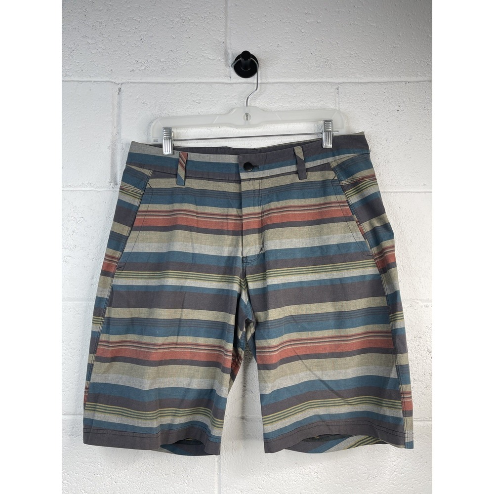 Lululemon 34 Men's Kahuna Short 2.0 Multicolor Stripe Pockets Cotton Blend